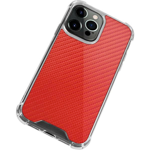 Red Carbon Fiber Specialty Material iPhone 13 Pro Max Clear Case